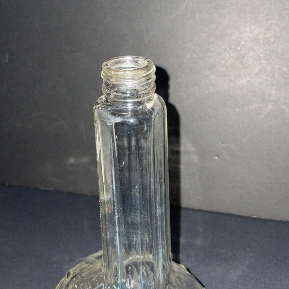 Vintage Glass Decorative Liquor Bottle Embossed Barware Collectibles - Picture 7 of 8